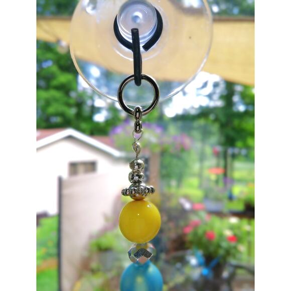 Artisan Ceramic Heart Beaded Suncatcher Inscribed Let Your Light Shine Colorful - Picture 11 of 12